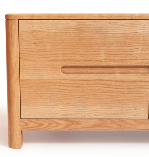 Minimalist Natural Oak TV Unit With Storage Drawers 1