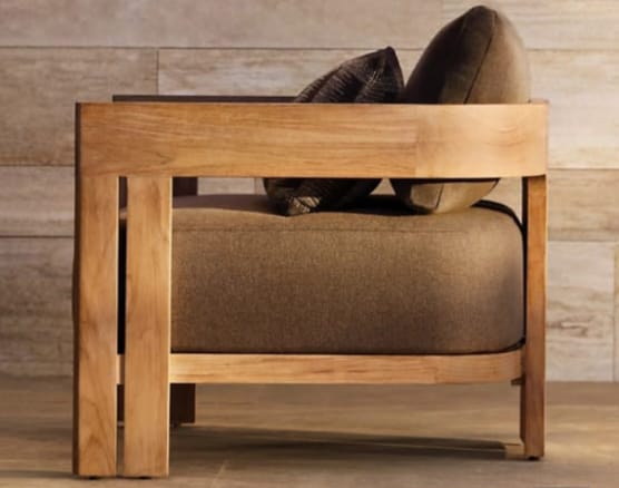 Oxford Swedish Wood Outdoor Chair With Waterproof Fabric 3