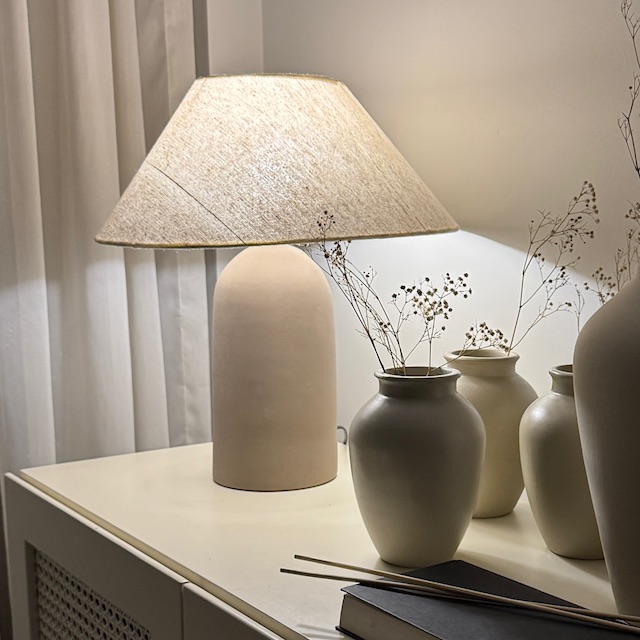 Eclat table lamp in mocha- Tall 0