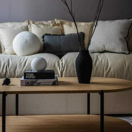 Marlin Table - 2 Levels With Metal Legs - Oval Shape 3