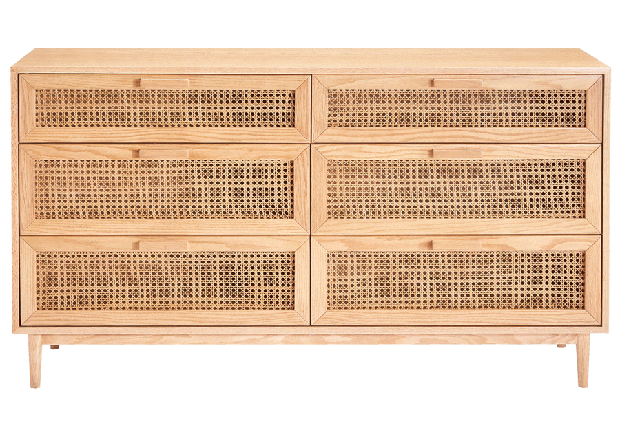 Sidra Cane Chest of Drawers With 6 Spacious Drawers 0