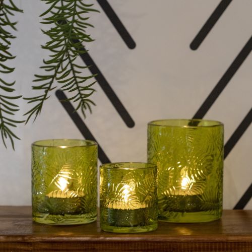 Textured Leaf Glass Jar 2