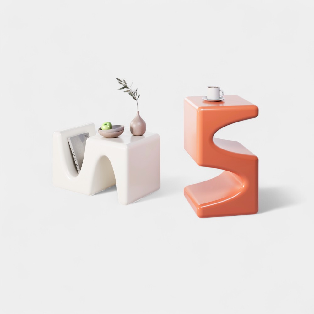 Soa II Side Table – Modern Fiberglass Form 1