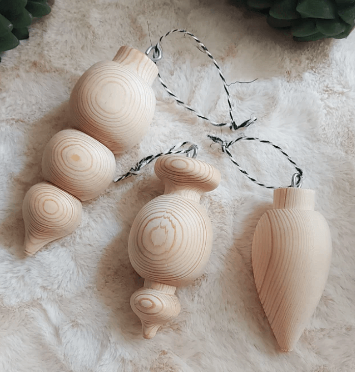 Wooden Ornaments Set of 3 0