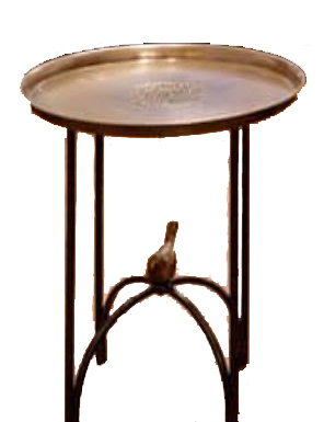 طاولة جانبية دائرية مع عصفور - نحاس - أرجل أنيقة image
