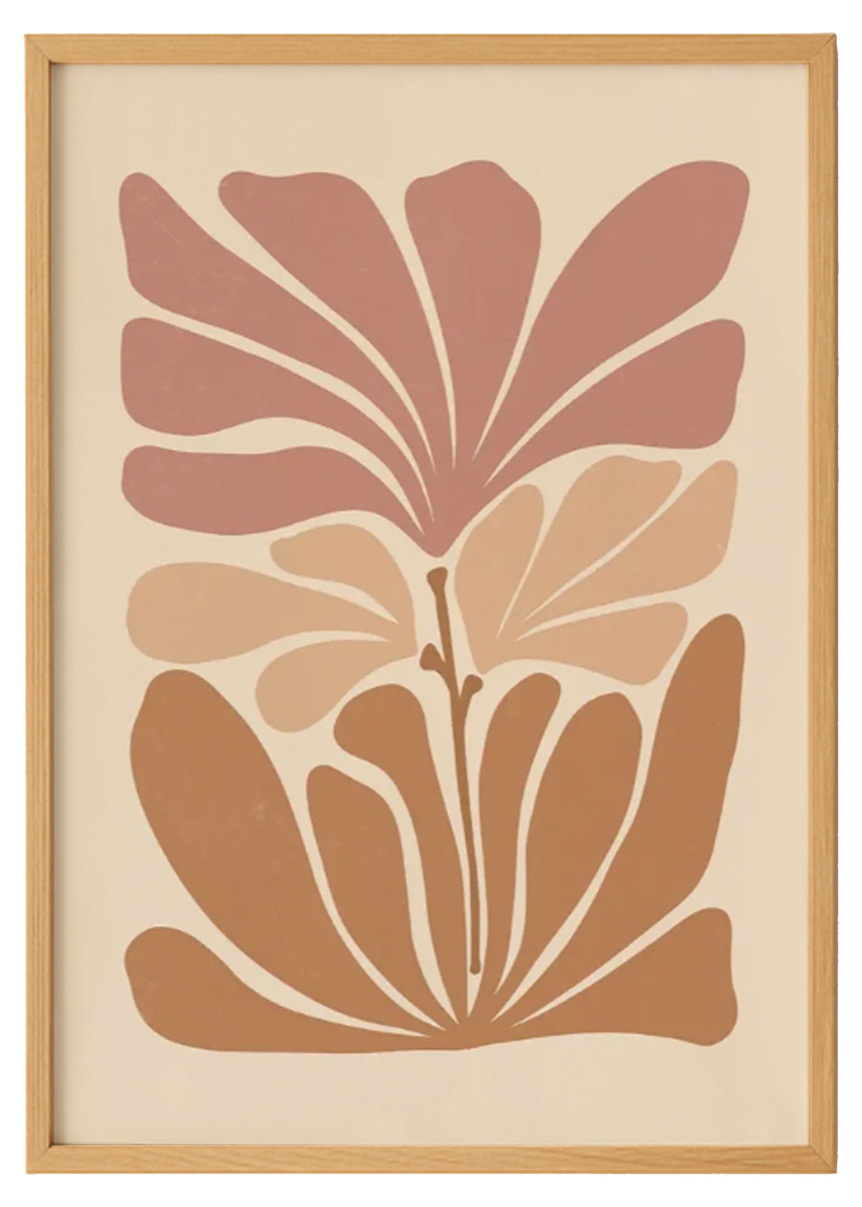 Graphic Floral Printed Artwork With A Wooden Frame 2 0