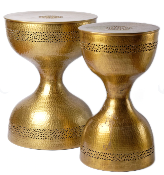 Tabla M Table - Small - Hand Craved Design - Round Top 1
