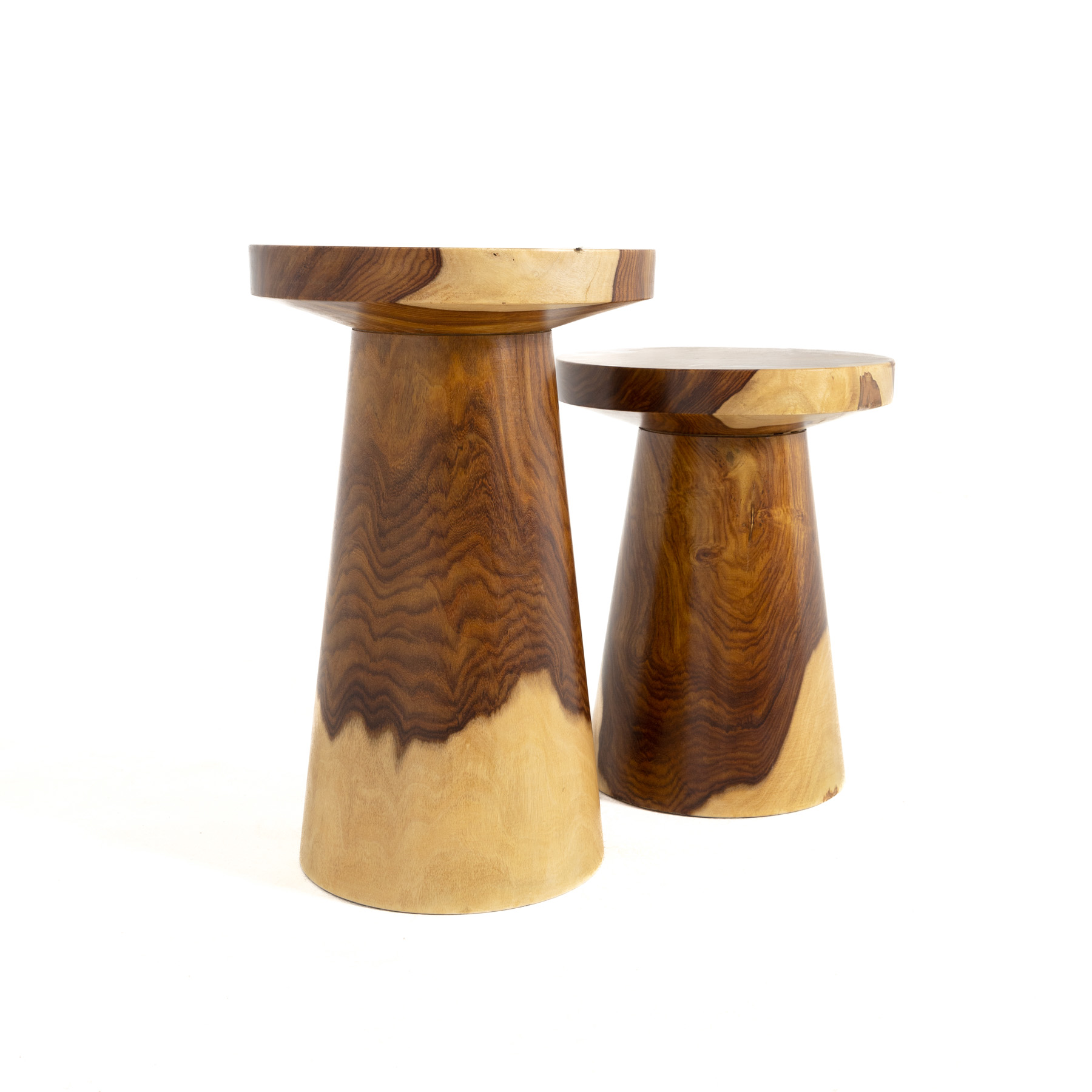 Natural Wood Outdoor Side Table Set – Rustic Design for Indoor & Outdoor Spaces 0