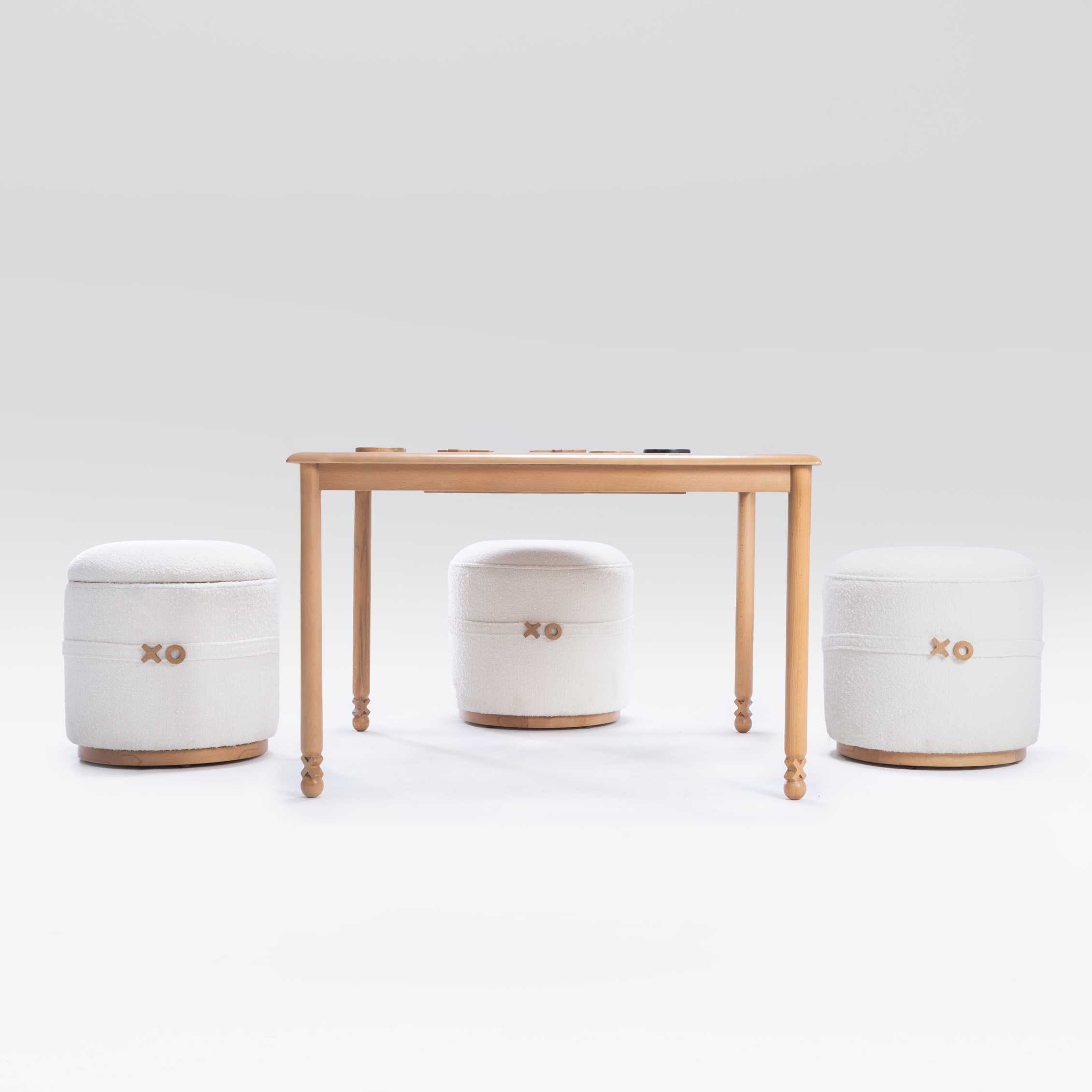 XO Multi-Game Beech Veneer Table With Tinted Glass 3