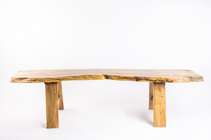 Kai Hand-Carved Live Edge Acacia Wood Bench 1