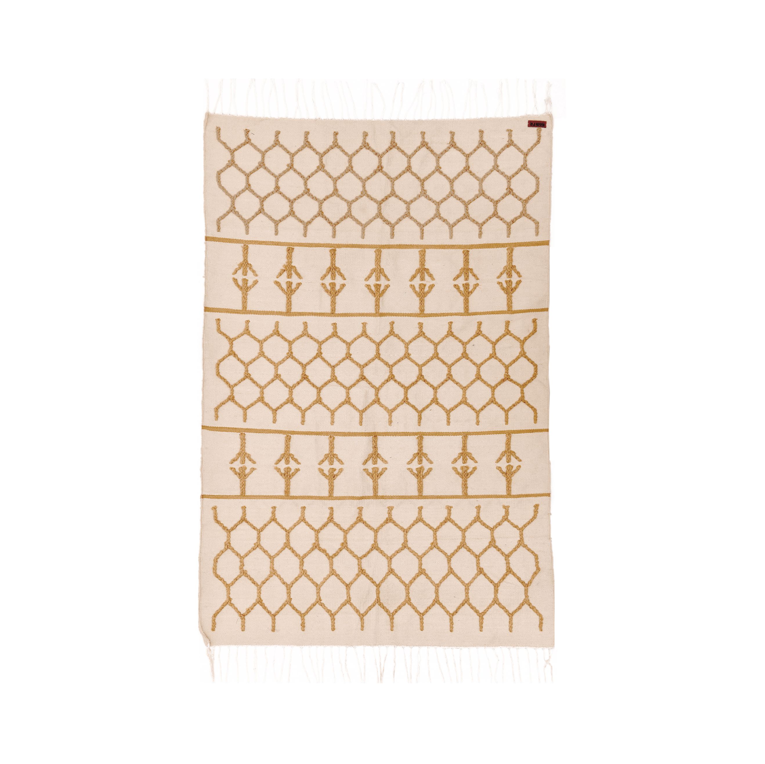 BeeHive Cotton Kilim Rug – A Tribute to Nature’s Patterns 0