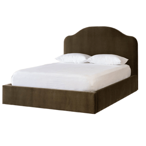 Bell Elegant Upholstered Bed With Curved Headboard 1