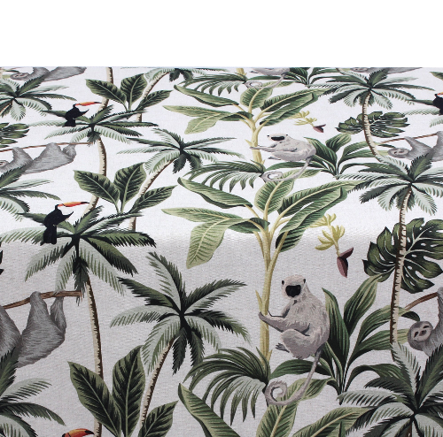 Green Jungle Linen Tablecloth 1