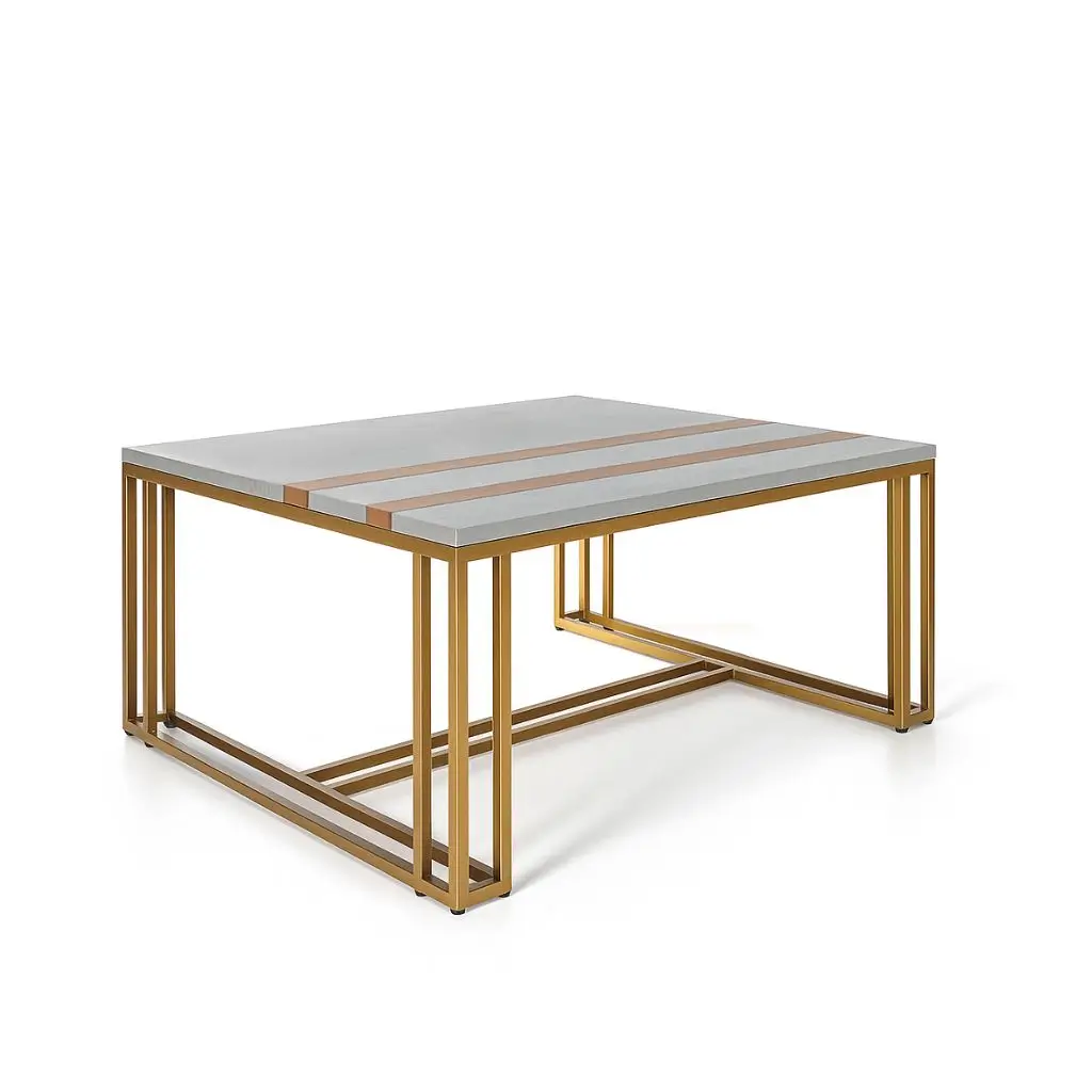Forge Coffee Table - Metal Frame with Veneer Top 0