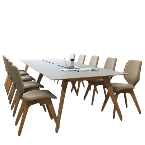 Wooden Leg Meeting Table 0