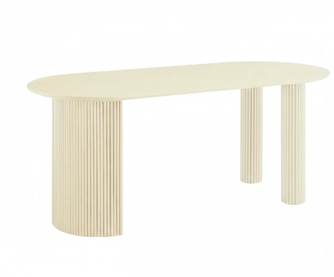 طاولة طعام كرينست مع أرجل مستديرة وحواف مقوسة image