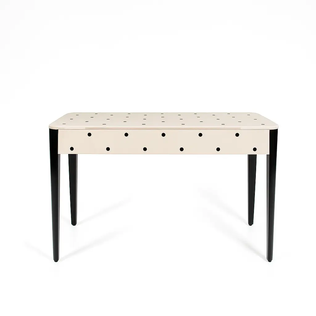 Slim Wooden Desk With Storage Space 0