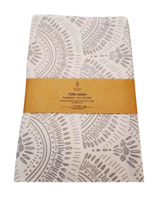 Lotus Bloom Handprinted Table runner  0