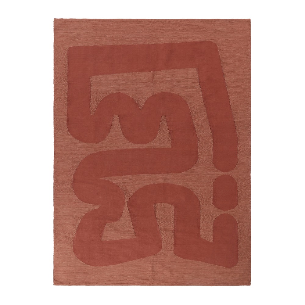 Stroke Abstract Cotton Rug – Handwoven Design in Bold Red 0