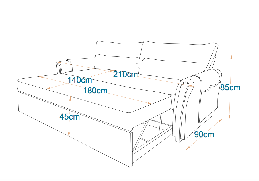 Miami Pull Out Sofa Bed - Double Bed - Fully Upholstered 2