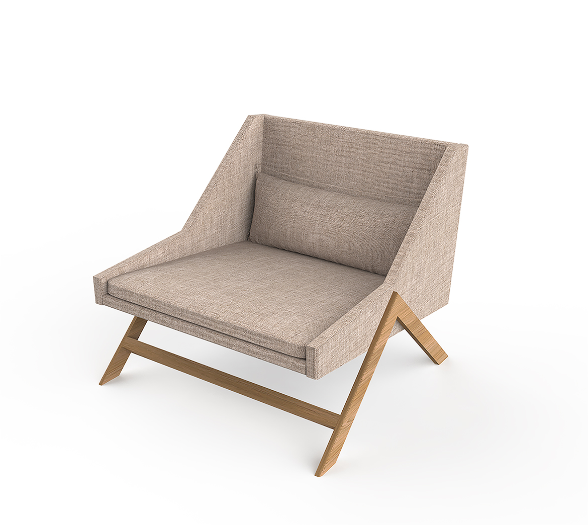 Dune Armchair – Modern Fabric & Wood Lounge Chair 0