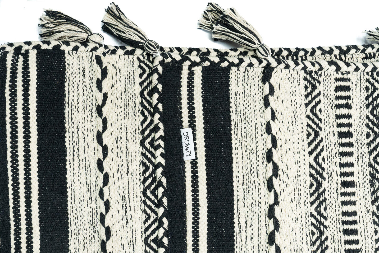 Black Boho Cotton Rug 1
