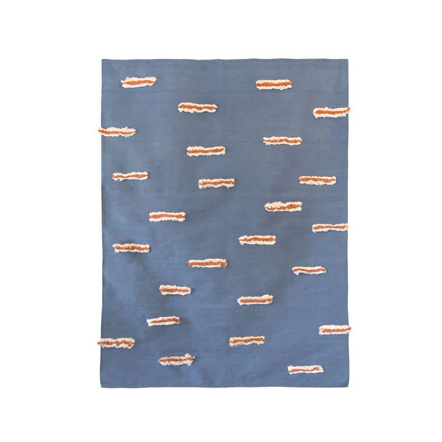 Stratus Handwoven Blue Cotton Rug – Textured Accents 1