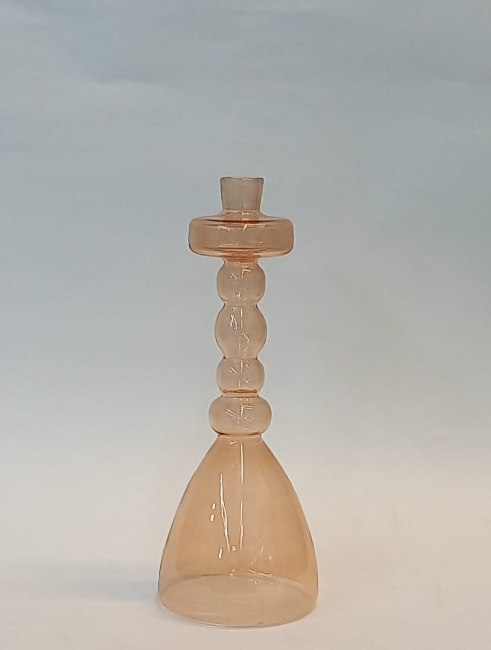 Amber Glass Candle Holder 0