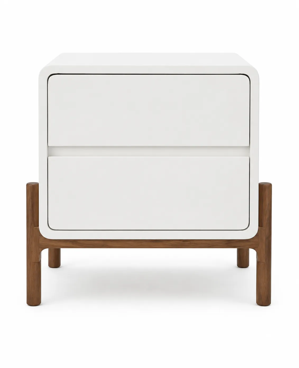 Foli Night Table - 2 Drawers - White Color image