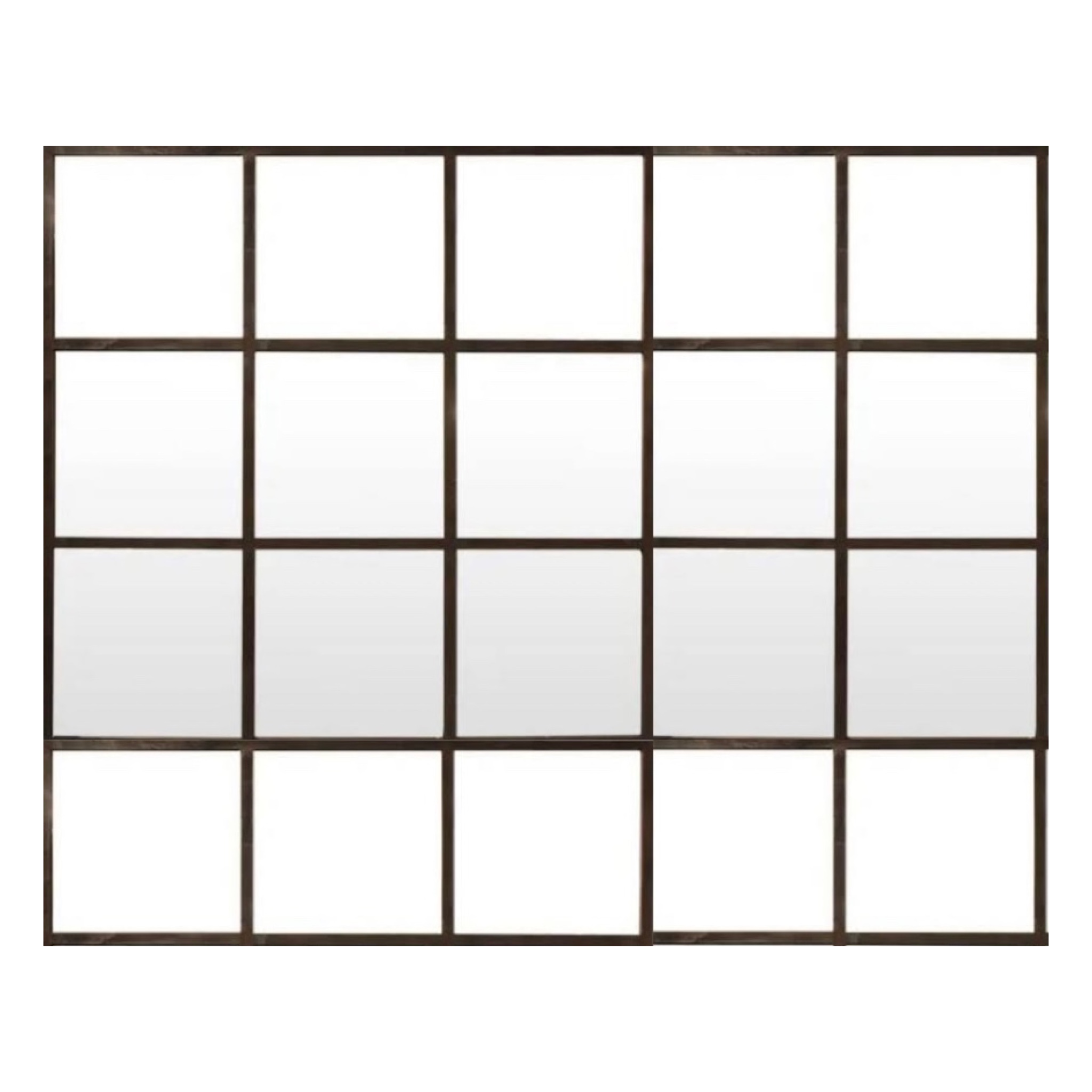 Kyla Industrial Metal Grid Mirror – Square Panels for Bold Wall Décor 0