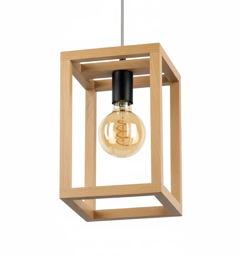 Modern Wood & Steel Ceiling Lamp With Minimalist Style - YL1108 0