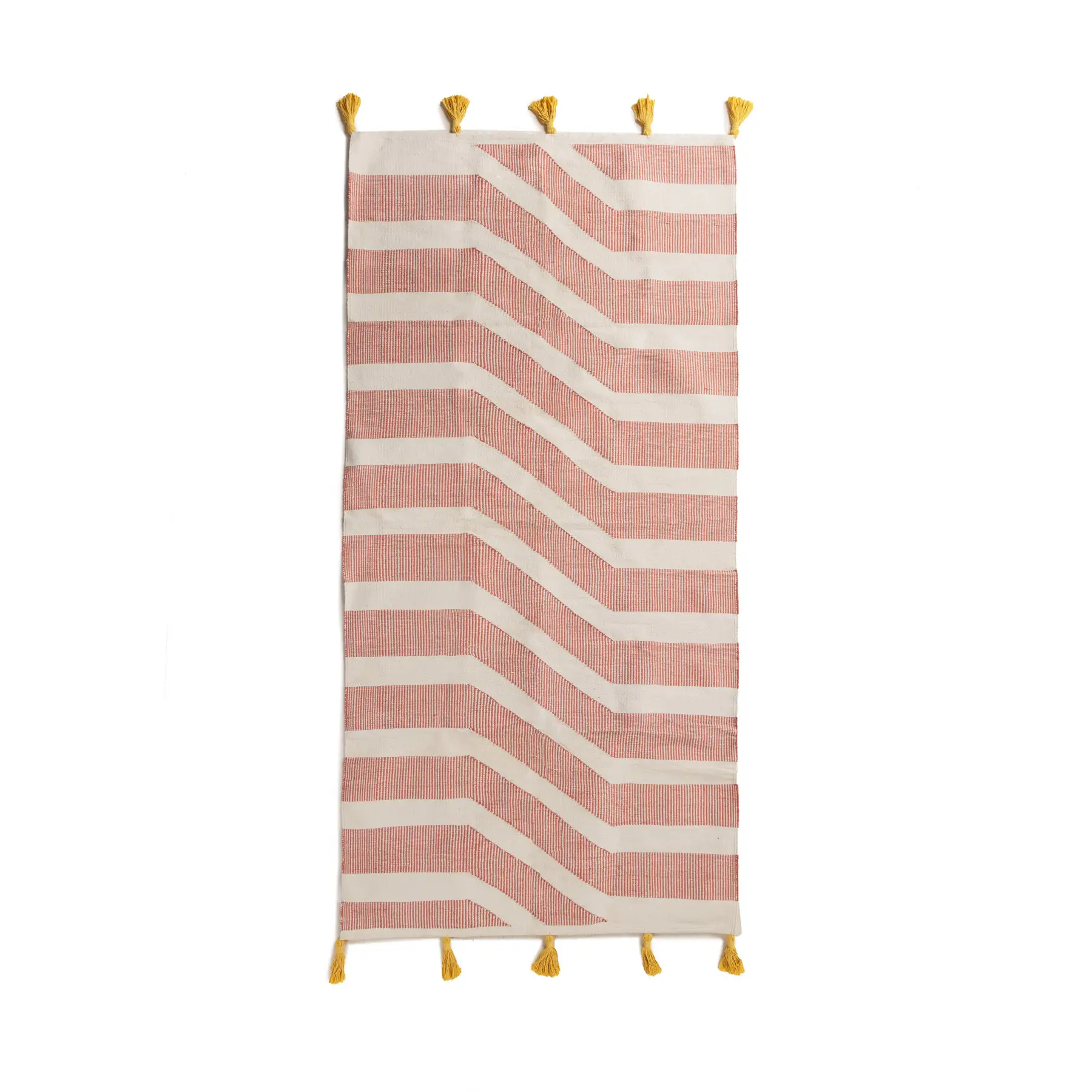 Current Pink Chevron Handwoven Cotton Rug – 100% Natural Cotton 0
