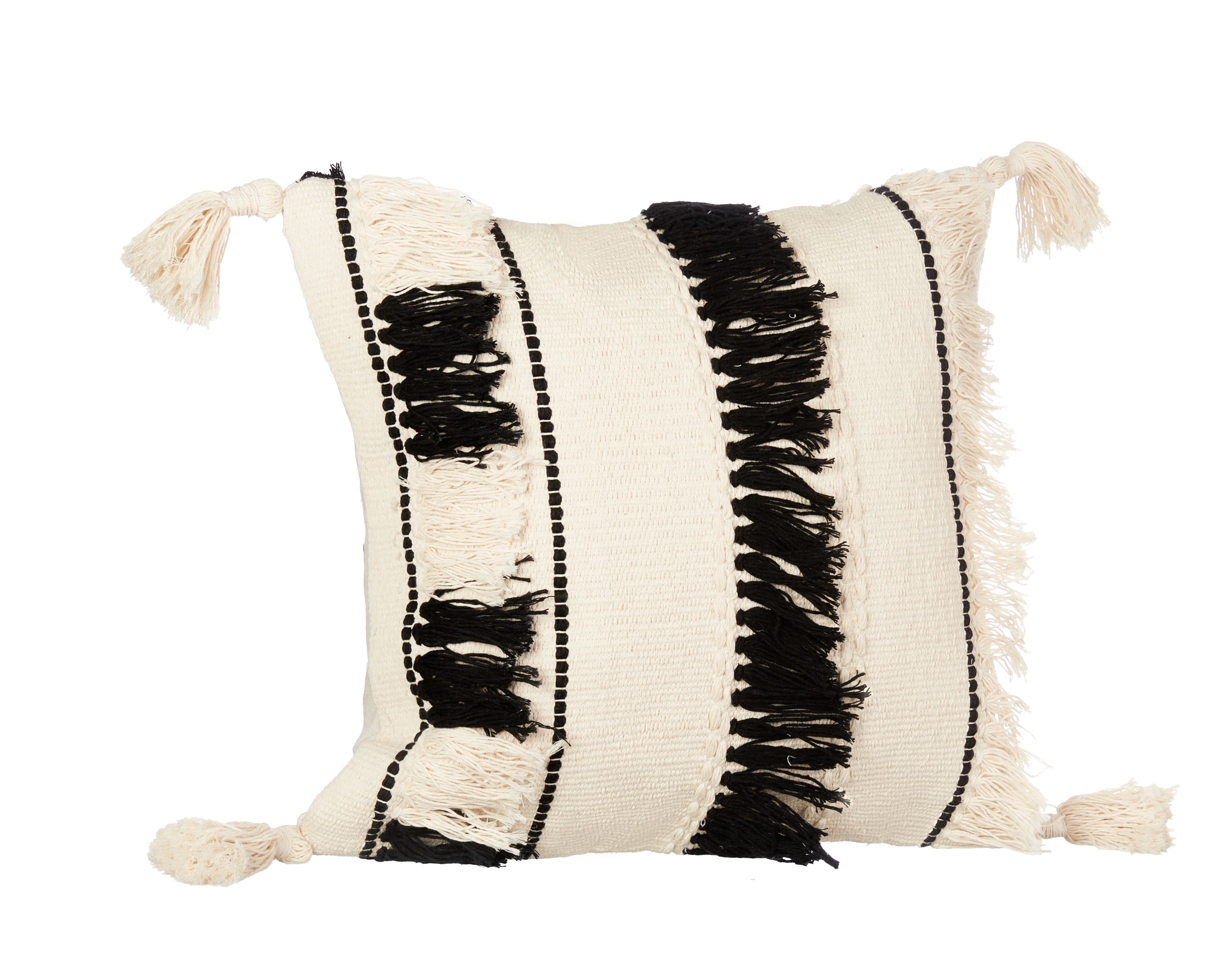 Black & White Fringes Cushion 2
