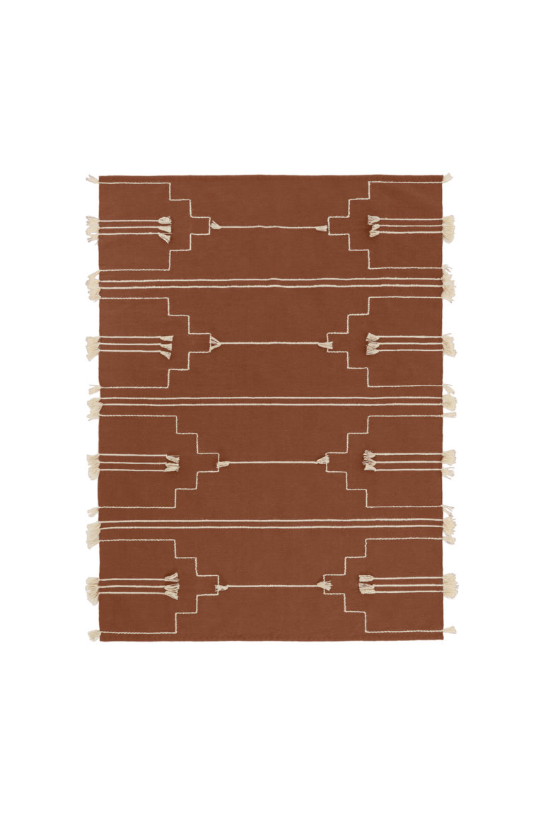 Brown Drift Handwoven Wool Rug With Cotton Base 0
