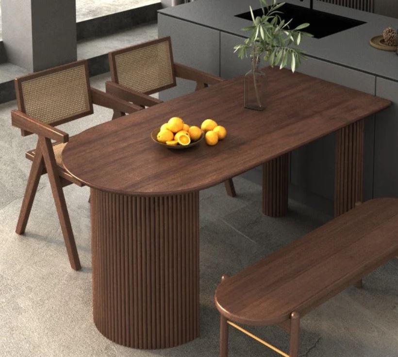 Cresent Dining Table With Rounded Legs 1