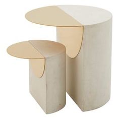 Half Moon Side Table Set of 2 - Fiber Glass - Unique Design 0