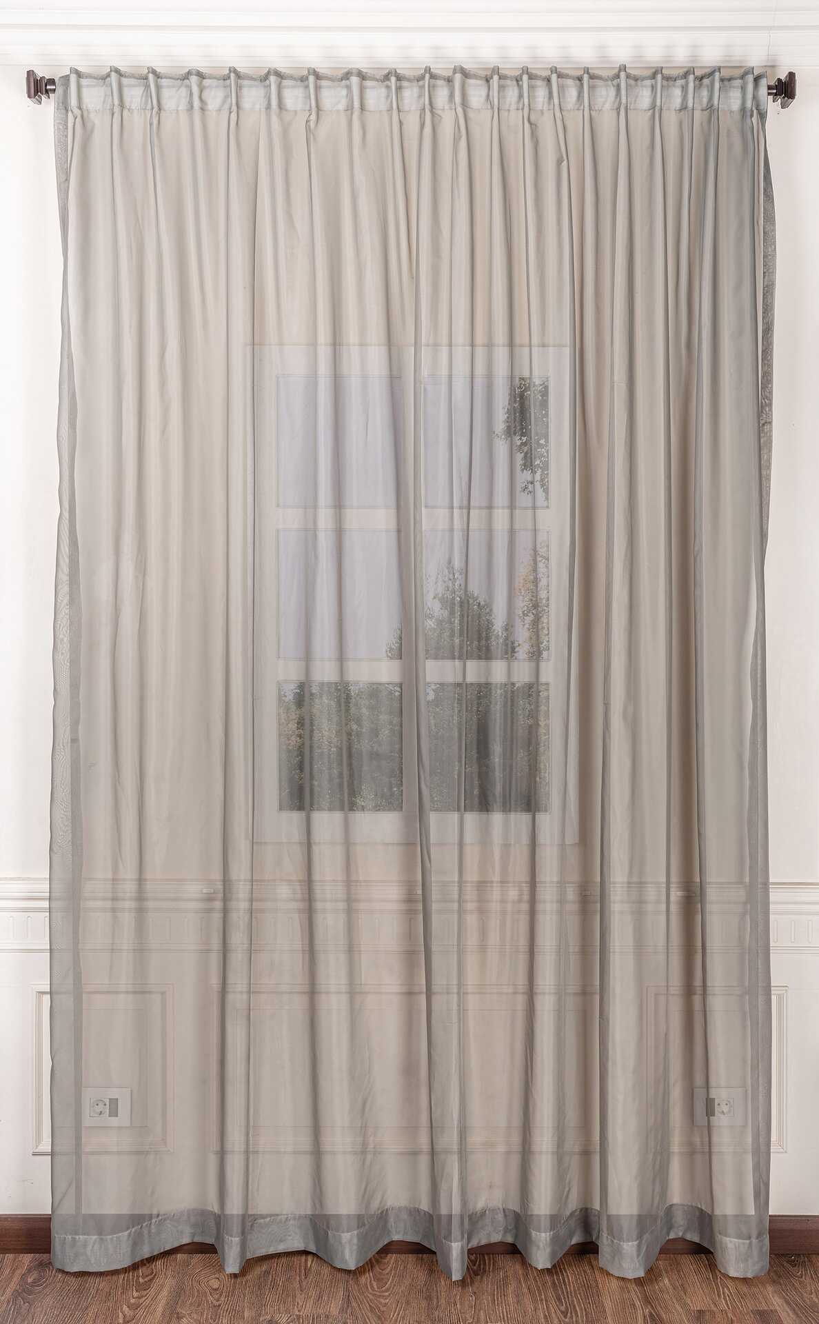 Groovit Plain colored voile sheer Curtains Color grey-1Panel 300cmX280cm 0