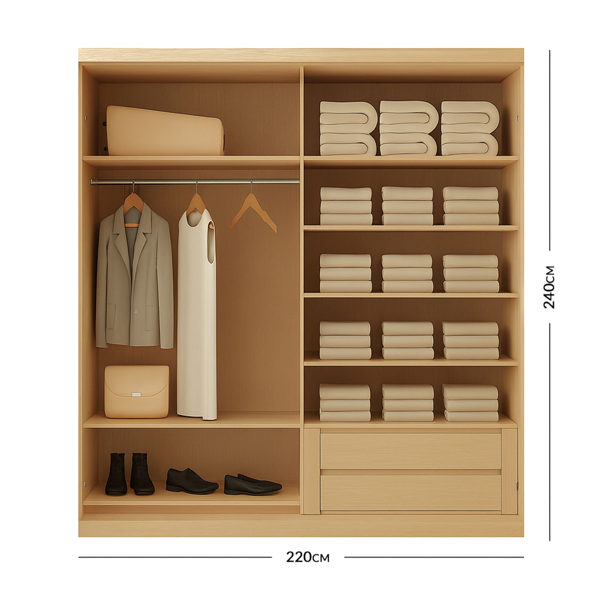 Ribbed Luxe Hinged Wardrobe 7