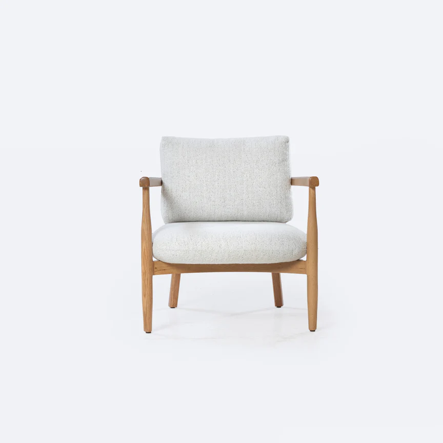 Haven Lounge Chair With Oak Wood Frame & Upholstered Body 3