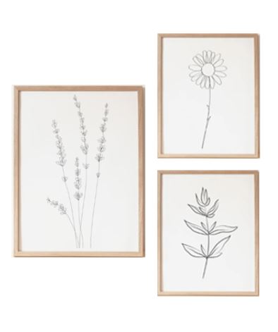 Set of 3 Line Drawing Prints 0
