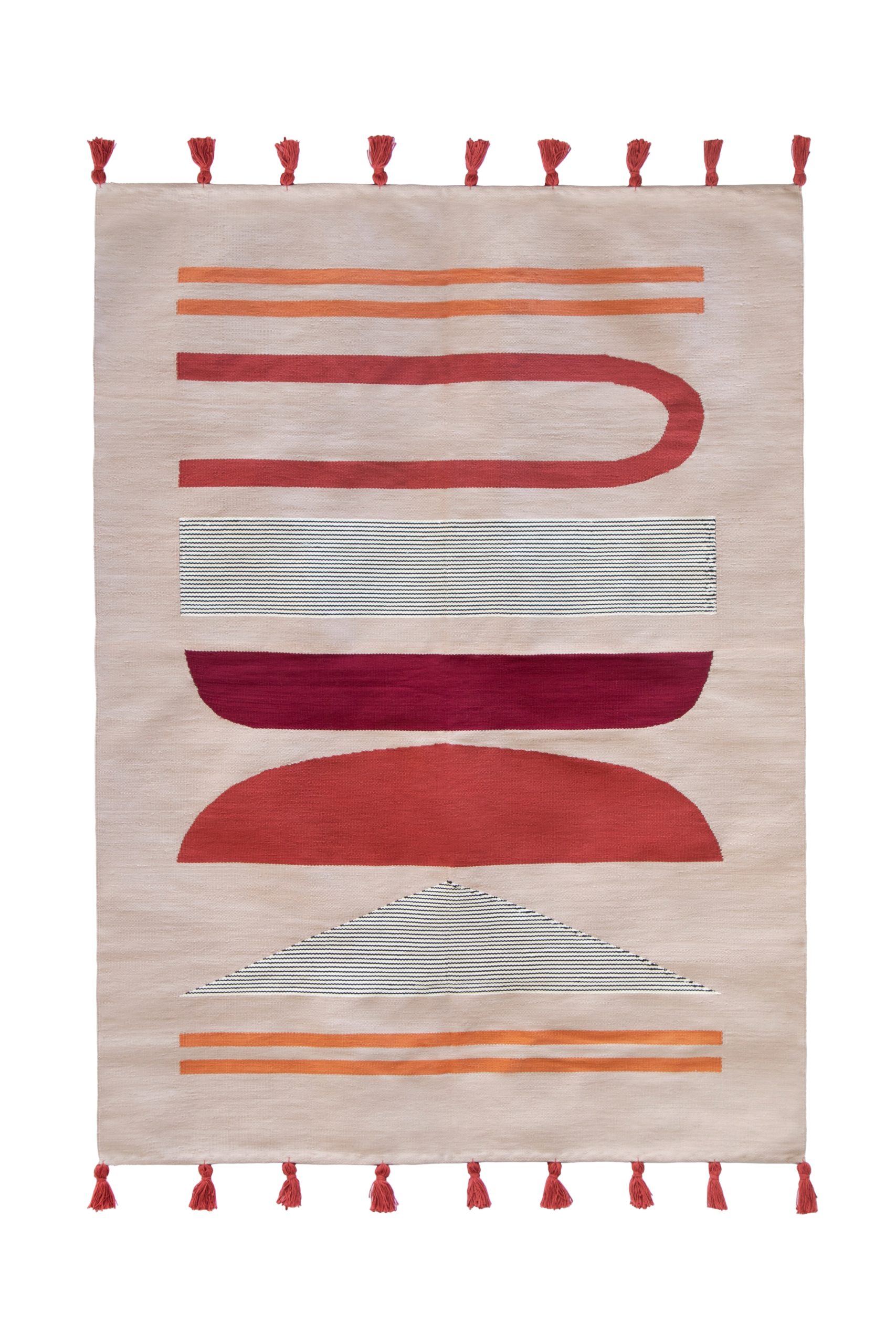 Obelisk Handwoven Cotton Rug – Vibrant Geometric Design 0