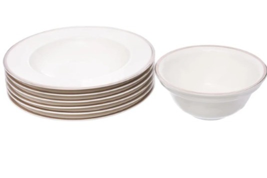 Tunisie Leila Dinner Set with Platinum Rim - 20 Pieces for 6 People 2