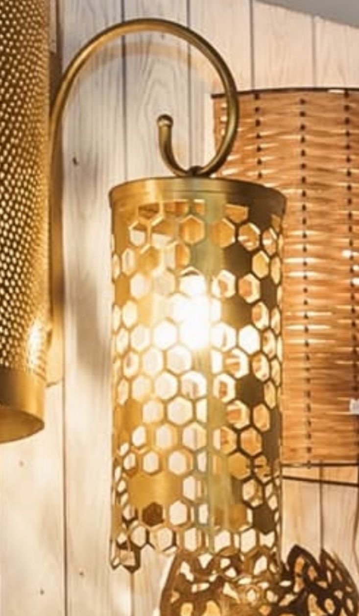 Honeycomb Brass Wall Light 0