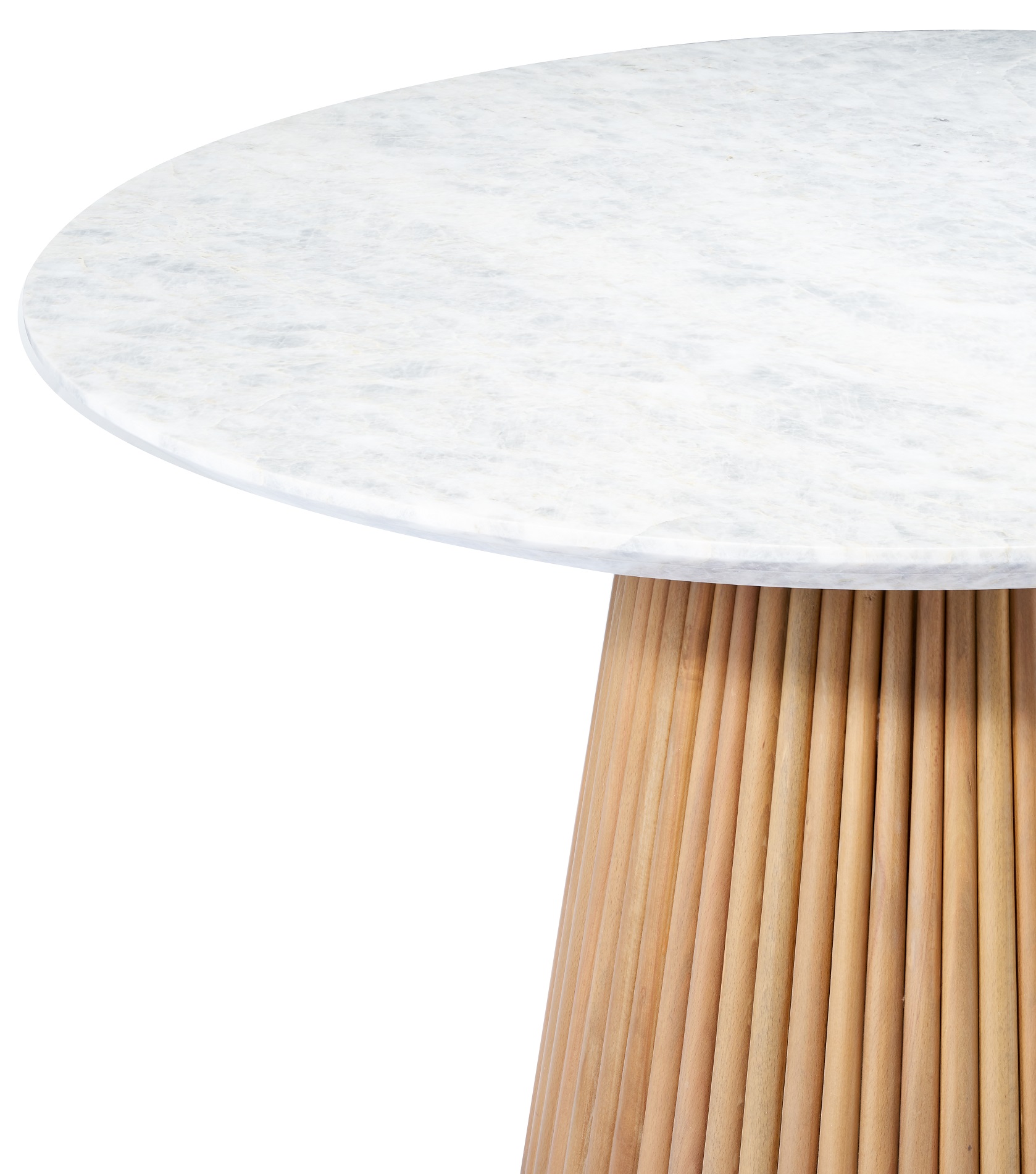 Lauren Ribbed Dining Table With Wooden Base and Marble Top 3