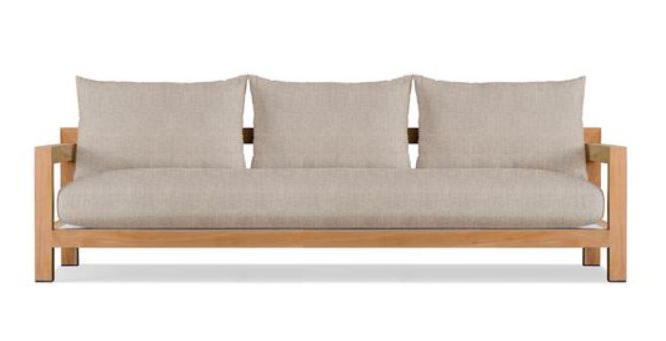 Outdoor Sofa With Wooden Frame - 3 Seater 0