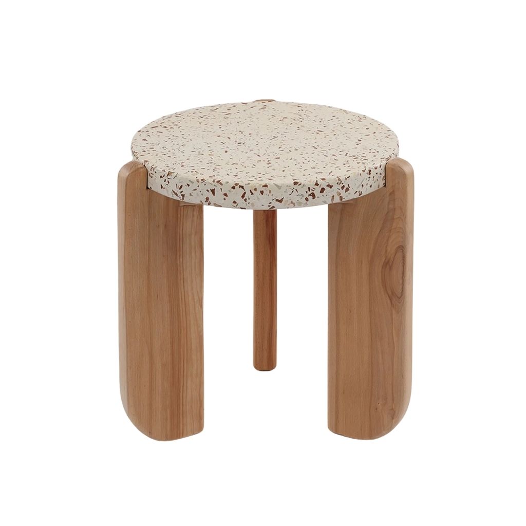 Terrazzo Table - Beech Wood Base - Round Top image