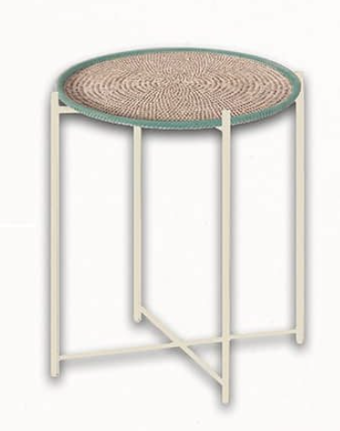 Freska Tray Table Small - Sleek Legs - Round Woven Top 0