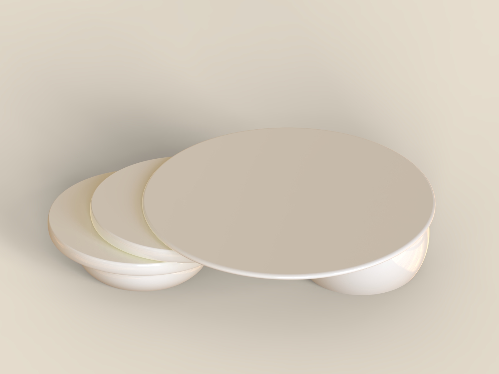 Rock Stack Coffee Table - Cream Round Design 2
