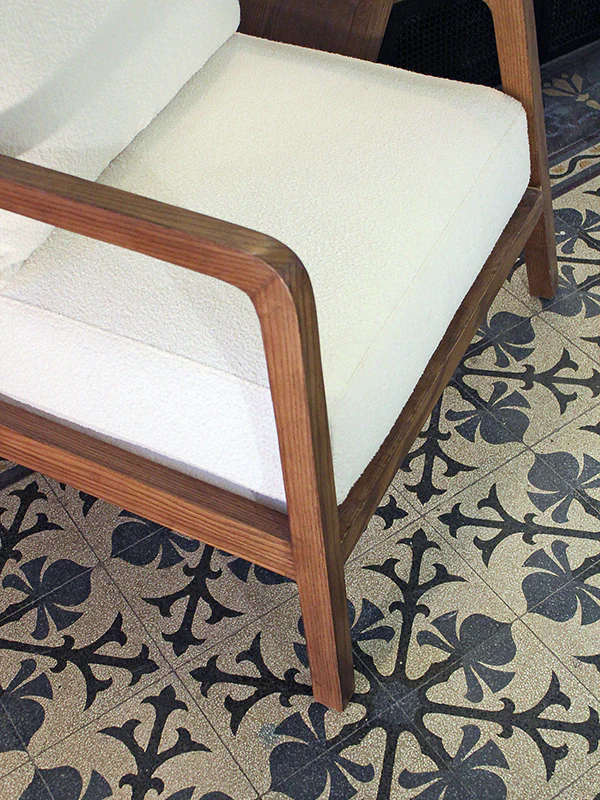 Hedj Armchair With Wooden Frame - Cushioned Back & Seat 2