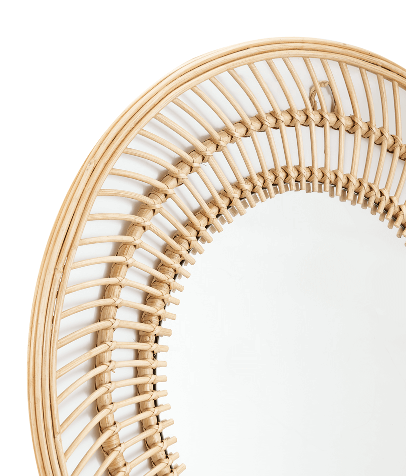 Twirl Round Bamboo Wall Mirror 2